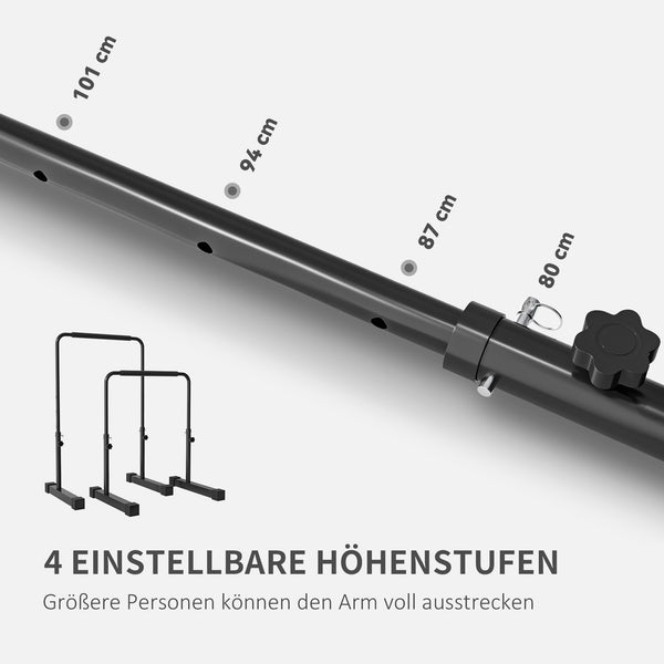 Dip Barren 2er-Set höhenverstellbar 80-100cm rutschfest für Krafttraining Schwarz