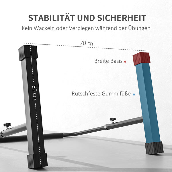 Dip Barren 2er-Set höhenverstellbar 80-100cm rutschfest für Krafttraining Schwarz