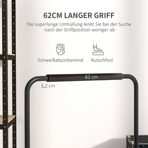 Dip Barren 2er-Set höhenverstellbar 80-100cm rutschfest für Krafttraining Schwarz