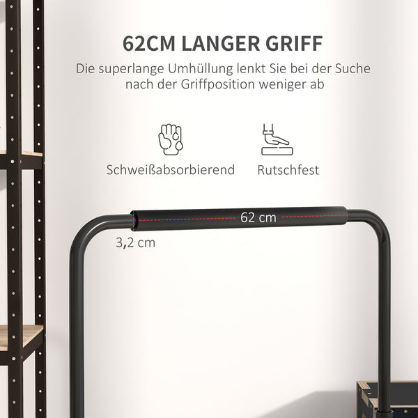 Dip Barren 2er-Set höhenverstellbar 80-100cm rutschfest für Krafttraining Schwarz