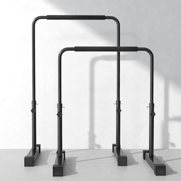 Dip Barren 2er-Set höhenverstellbar 80-100cm rutschfest für Krafttraining Schwarz