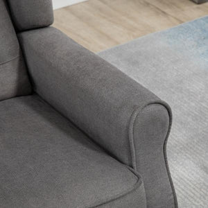 Einzelsessel Relaxsessel Ohrensessel Einzelstuhl Akzentsessel mit Tufting Holzfüsse Polyester Dunkelgrau 74 x 86 x 102 cm