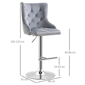 2er Set Barhocker höhenverstellbar Grau