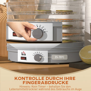 Dörrautomat mit 5 Ebenen und Temperaturregelung für Lebensmittel