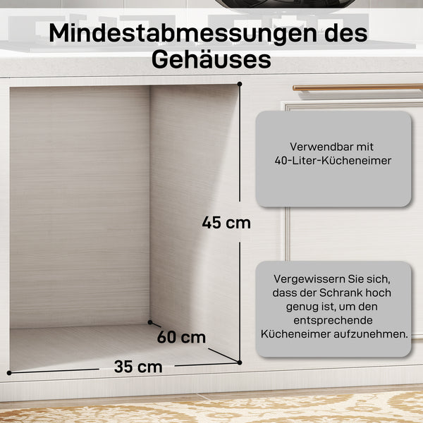 Doppel Mülleimer ausziehbar für Küchenschrank Küche 2x20L