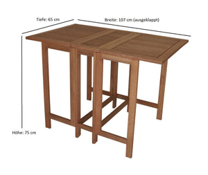Doppel - Klappentisch 107x65x74cm rechteckig, Eukalyptus geölt, FSC®-zertifizier