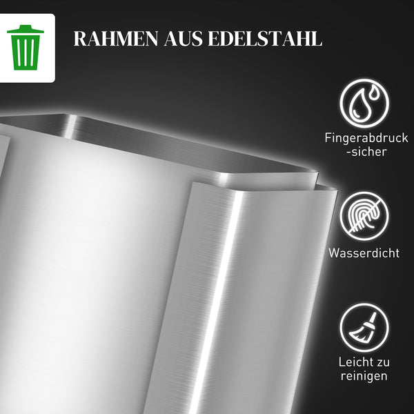 Doppelmülleimer mit Pedal für Küche 2x20L Edelstahl