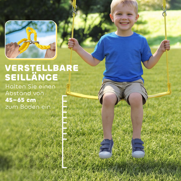 Doppelschaukel mit Nestschaukel und Gurtschaukel für Kinder 3-8 Jahre