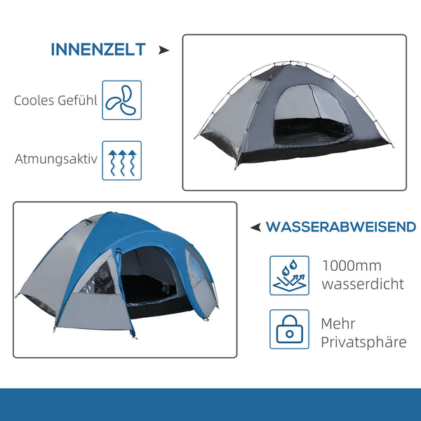Doppelwandzelt wasserdicht für 4 Personen