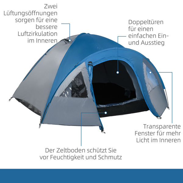 Doppelwandzelt wasserdicht für 4 Personen