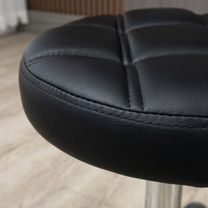 Drehhocker höhenverstellbar für Salon Kunstleder schwarz silber