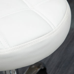 Drehhocker höhenverstellbar Kunstleder weiss