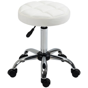 Drehhocker höhenverstellbar Kunstleder weiss
