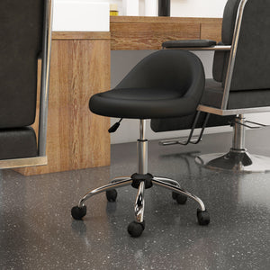 Drehhocker höhenverstellbar mit Rollen für Büro und Praxis schwarz