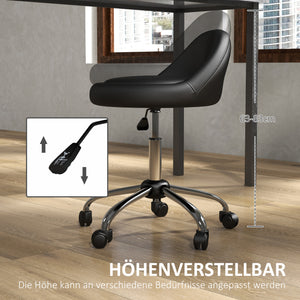 Drehhocker höhenverstellbar mit Rollen für Büro und Praxis schwarz