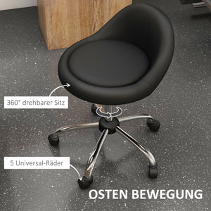 Drehhocker höhenverstellbar mit Rollen für Büro und Praxis schwarz
