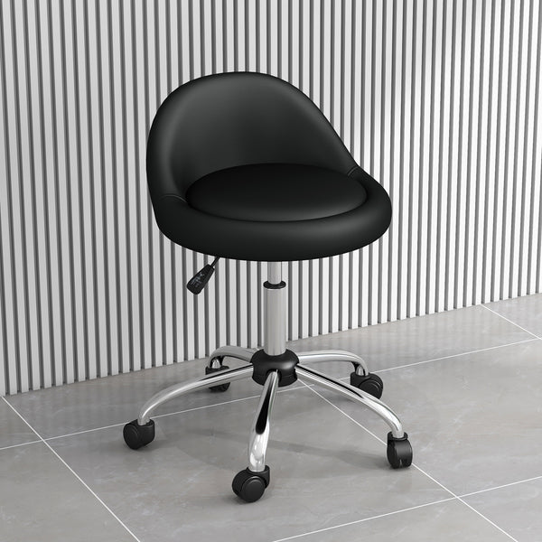 Drehhocker höhenverstellbar mit Rollen für Büro und Praxis schwarz
