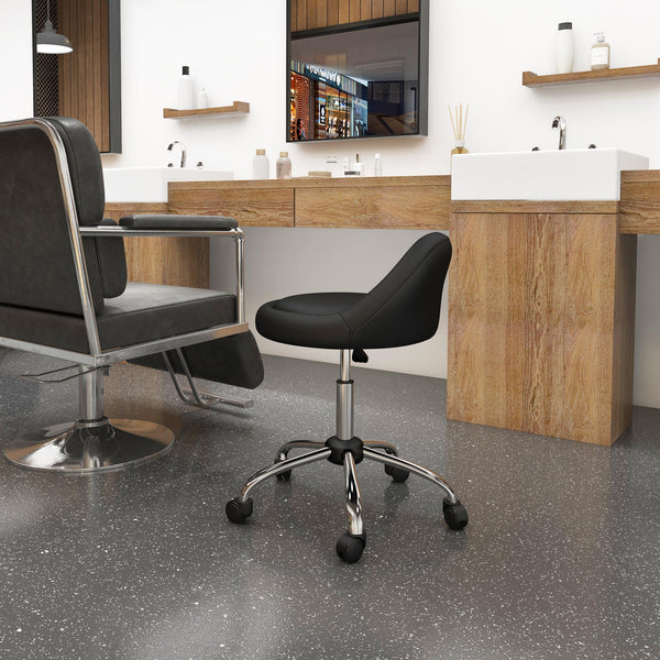 Drehhocker höhenverstellbar mit Rollen für Büro und Praxis schwarz