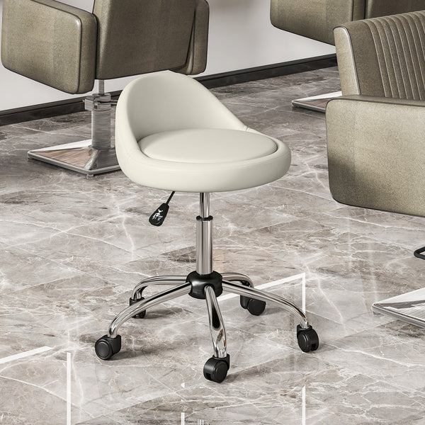 Drehhocker Rollhocker höhenverstellbar weiss