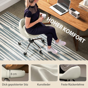 Drehhocker Rollhocker höhenverstellbar weiss