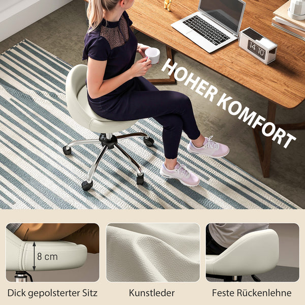 Drehhocker Rollhocker höhenverstellbar weiss