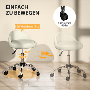 Drehhocker Rollhocker höhenverstellbar weiss