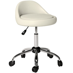 Drehhocker Rollhocker höhenverstellbar weiss