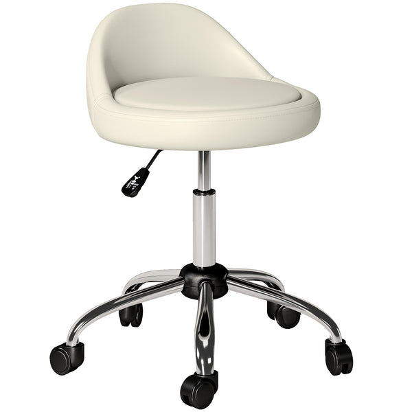 Drehhocker Rollhocker höhenverstellbar weiss