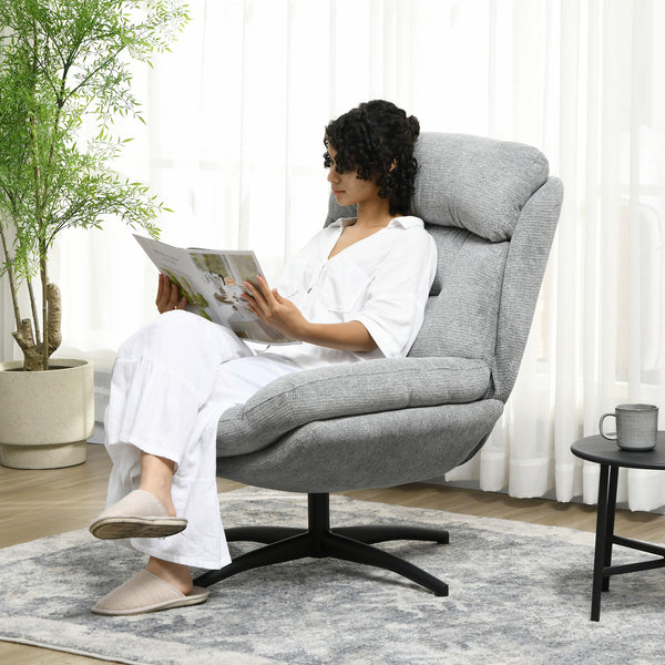 Drehsessel 360 Grad mit Armlehnen und Stahlbeine Chenille grau schwarz