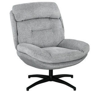Drehsessel 360 Grad mit Armlehnen und Stahlbeine Chenille grau schwarz