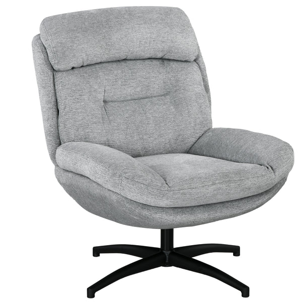 Drehsessel 360 Grad mit Armlehnen und Stahlbeine Chenille grau schwarz