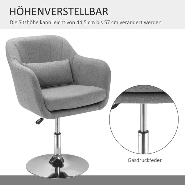 Drehstuhl Retro-Design höhenverstellbar Grau