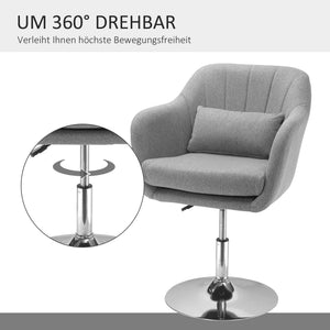 Drehstuhl Retro-Design höhenverstellbar Grau