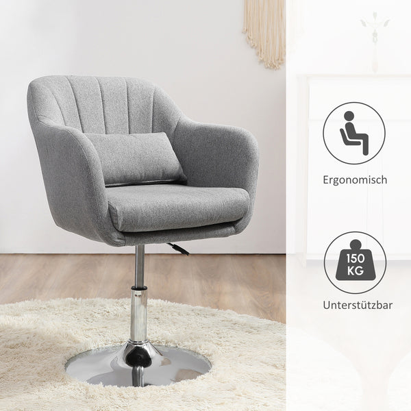 Drehstuhl Retro-Design höhenverstellbar Grau