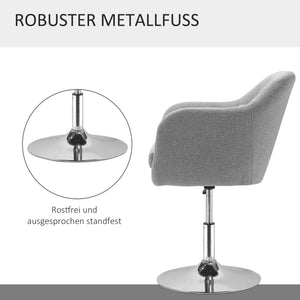 Drehstuhl Retro-Design höhenverstellbar Grau