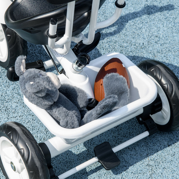 Dreirad Kinderfahrzeug 6-in-1 Sonnendach Korb 1-5 Jahre Weiss