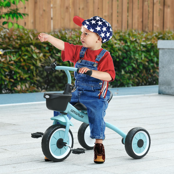 Dreirad Kinderfahrzeug mit Korb & Klingel 2-5 Jahre stabil Blau