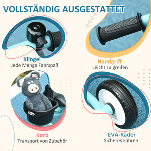 Dreirad Kinderfahrzeug mit Korb & Klingel 2-5 Jahre stabil Blau