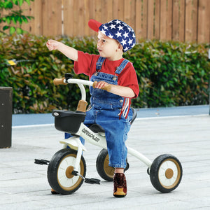 Dreirad Kinderfahrzeug verstellbar mit Fahrradkorb 2-5 Jahre Weiss