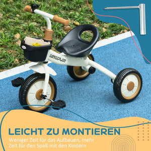 Dreirad Kinderfahrzeug verstellbar mit Fahrradkorb 2-5 Jahre Weiss