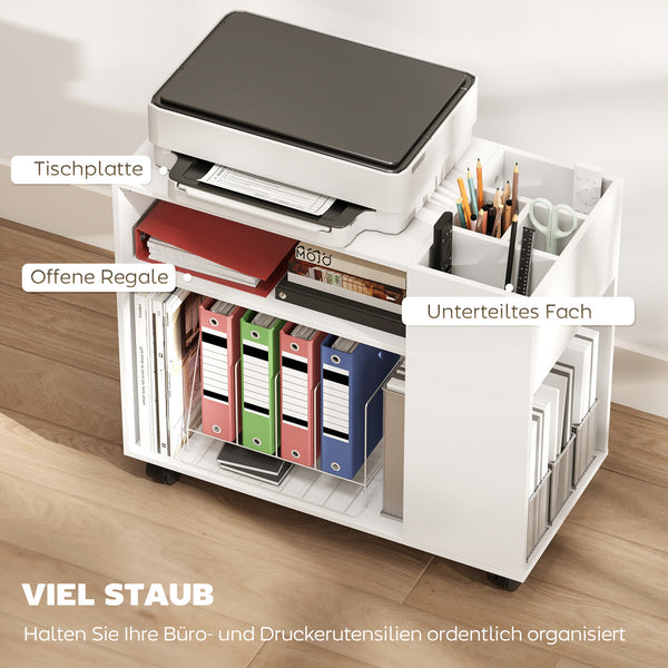 Druckerständer mit Ablage für Büro weiss