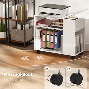 Druckerständer mit Ablage für Büro weiss