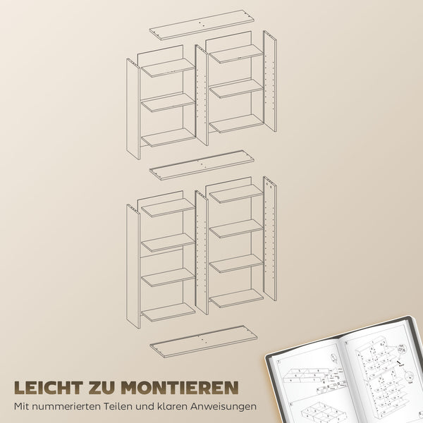 DVD Regal hoch mit 14 Fächern für CDs und Blu-rays weiss