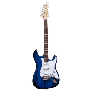 E-Gitarre Massivholz Dunkelblau mit Kabel