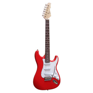 E-Gitarre Massivholz Rot mit Kabel