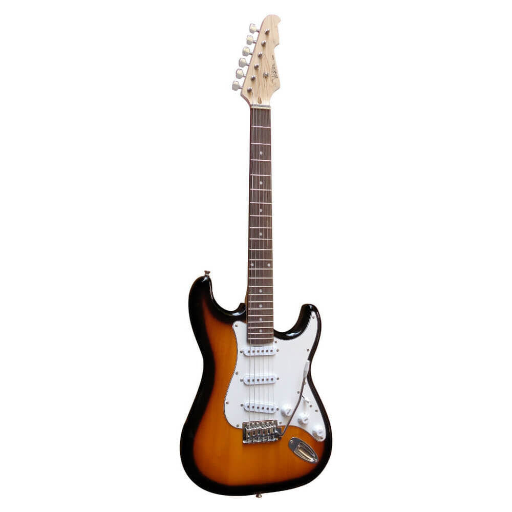 Chitarra elettrica, legno massello, finitura sunburst, con cavo