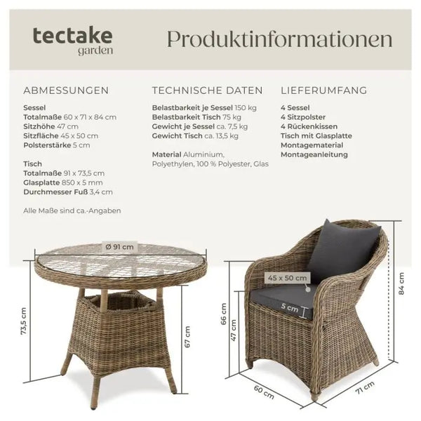 Aluminium Rattan Sitzgruppe Zürich