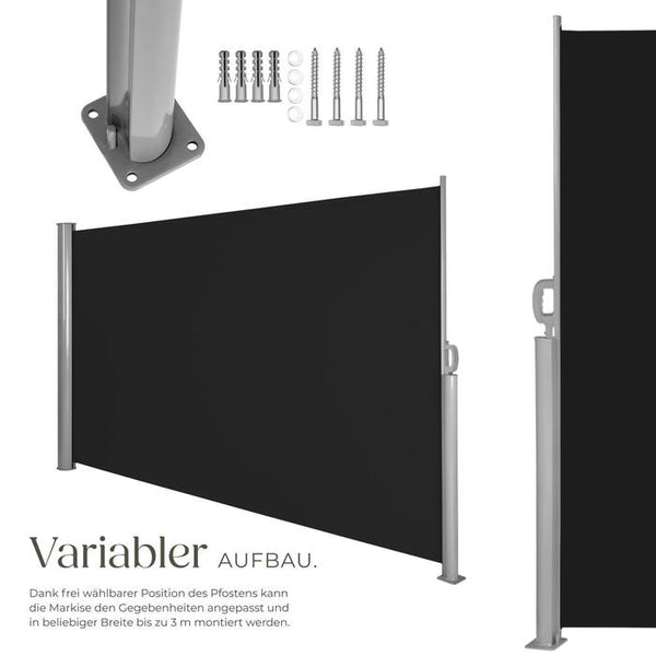 Aluminium Seitenmarkise schwarz 160 x 300 cm