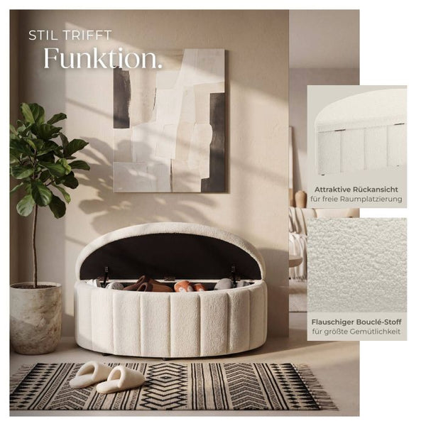 Polsterbank Moon Bouclé creme