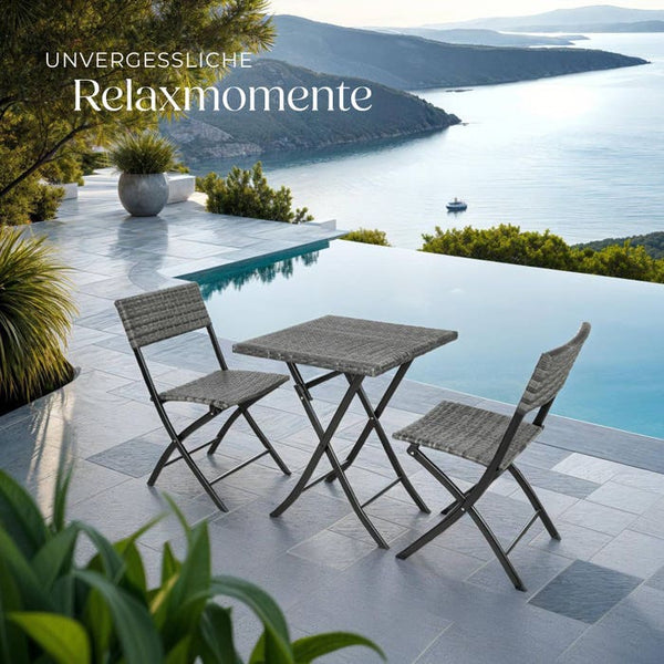 Rattan Balkonset Trevi, grau